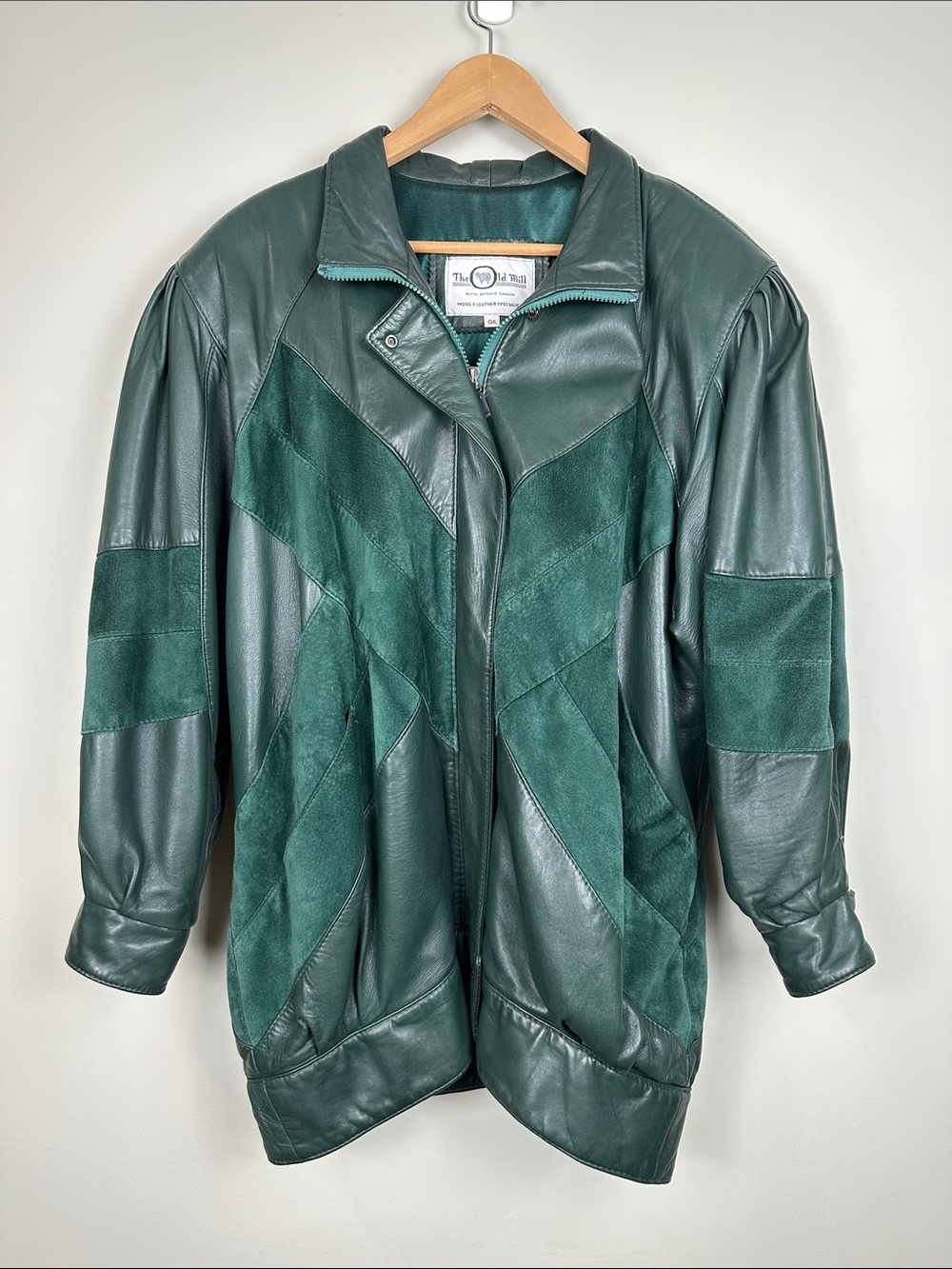 9. Vintage The Old Mill Green Leather Jacket